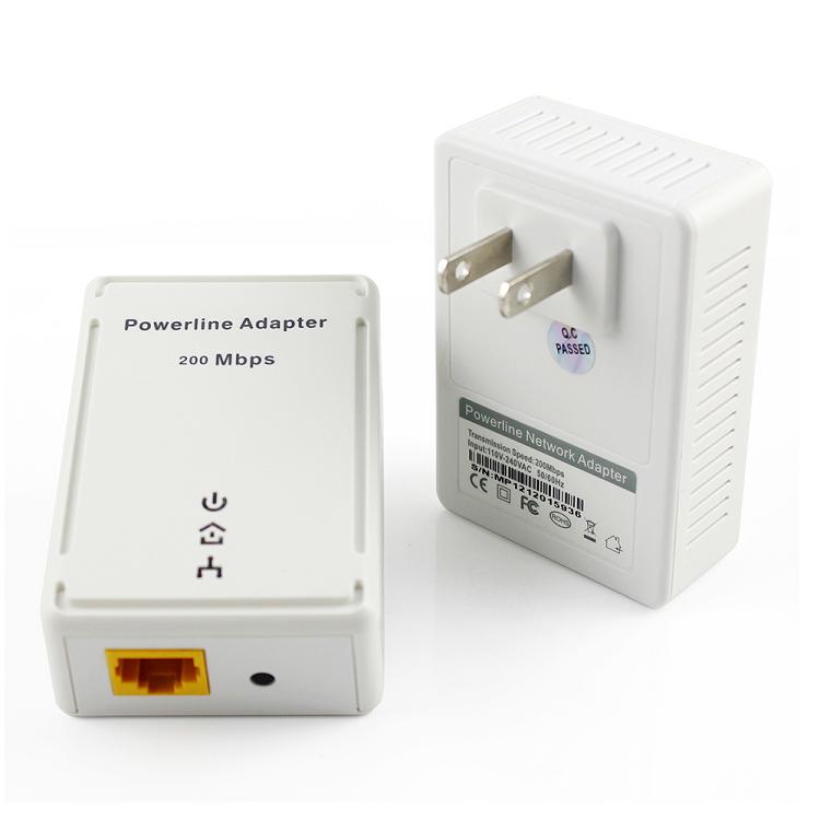200Mbps Pass Through Ethernet Homeplug Powerline Adapter